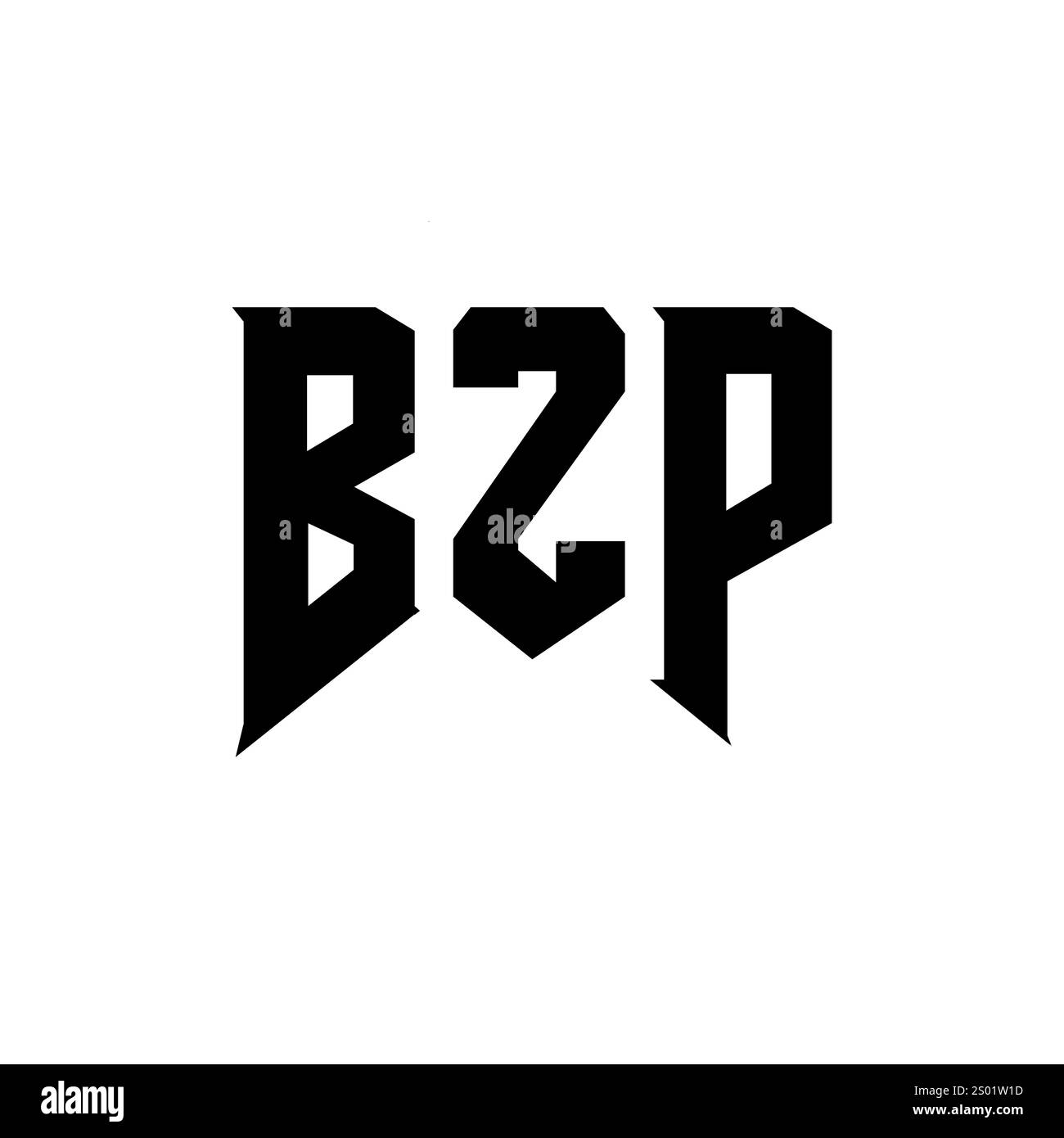 Conception de logo de lettre BZP pour la société de technologie. Combinaison de couleurs noir et blanc de conception de logo BZP. Logo BZP, vecteur BZP, design BZP, icône BZP, alph BZP Illustration de Vecteur