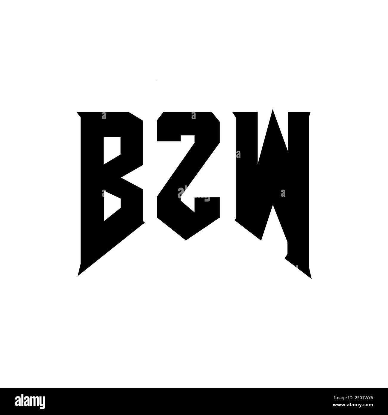 Conception de logo de lettre BZW pour la société de technologie. Combinaison de couleurs noir et blanc de conception de logo BZW. Logo BZW, vecteur BZW, design BZW, icône BZW, alph BZW Illustration de Vecteur