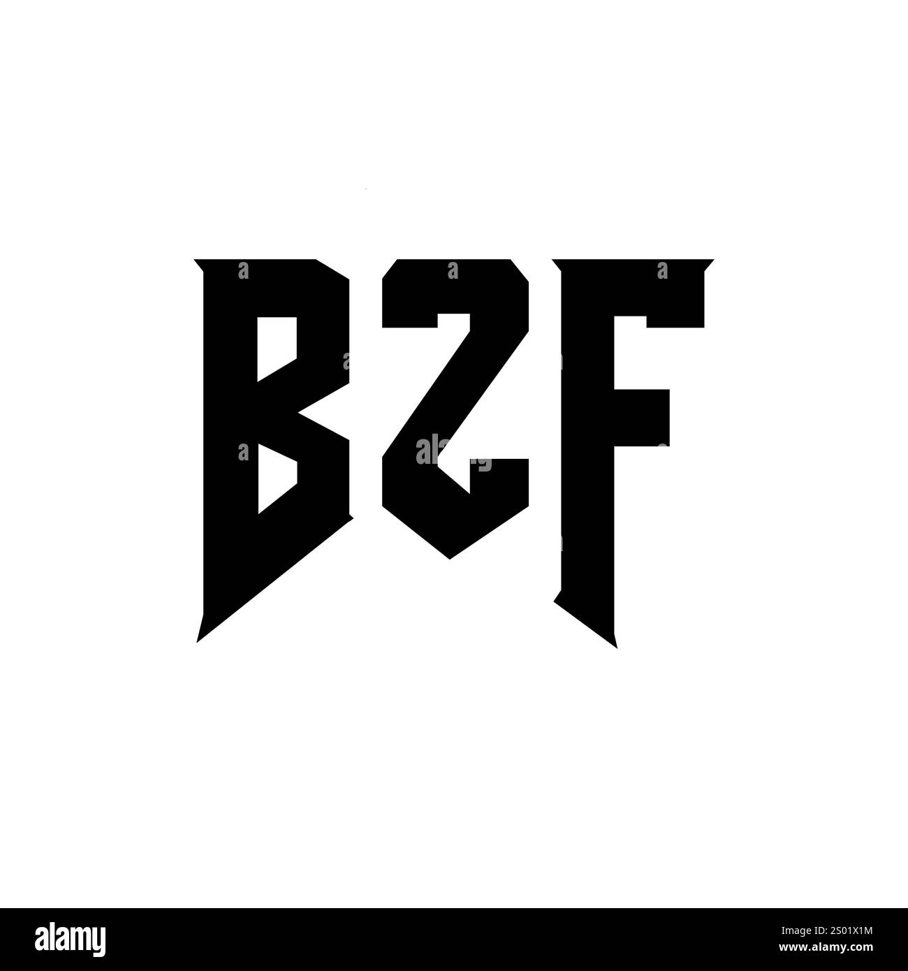 Conception de logo de lettre BZF pour la société de technologie. Combinaison de couleurs noir et blanc de conception de logo BZF. Logo BZF, vecteur BZF, design BZF, icône BZF, alph BZF Illustration de Vecteur
