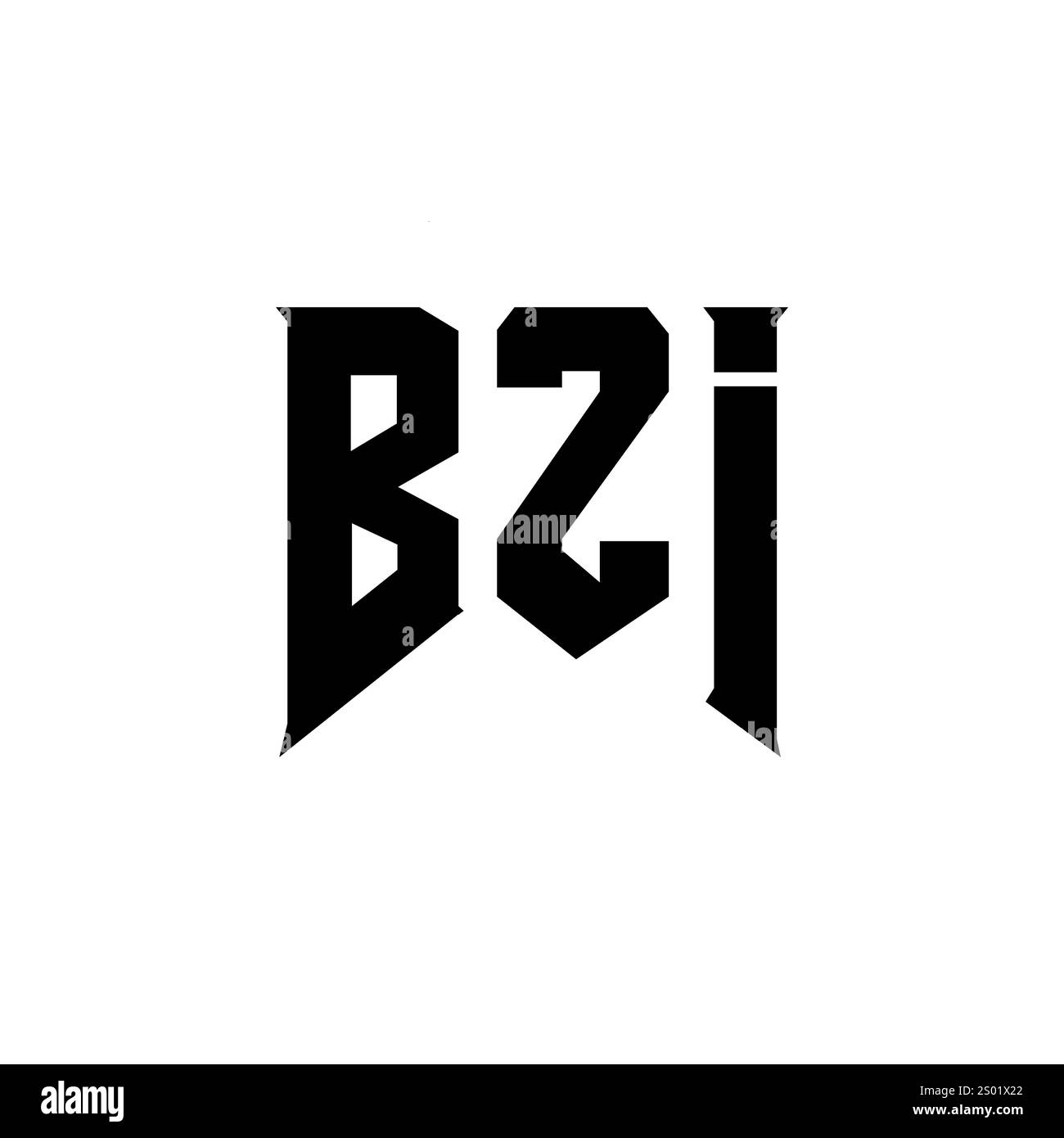 Conception de logo de lettre BZI pour la société de technologie. Combinaison de couleurs noir et blanc de conception de logo BZI. Logo BZI, vecteur BZI, design BZI, icône BZI, alph BZI Illustration de Vecteur