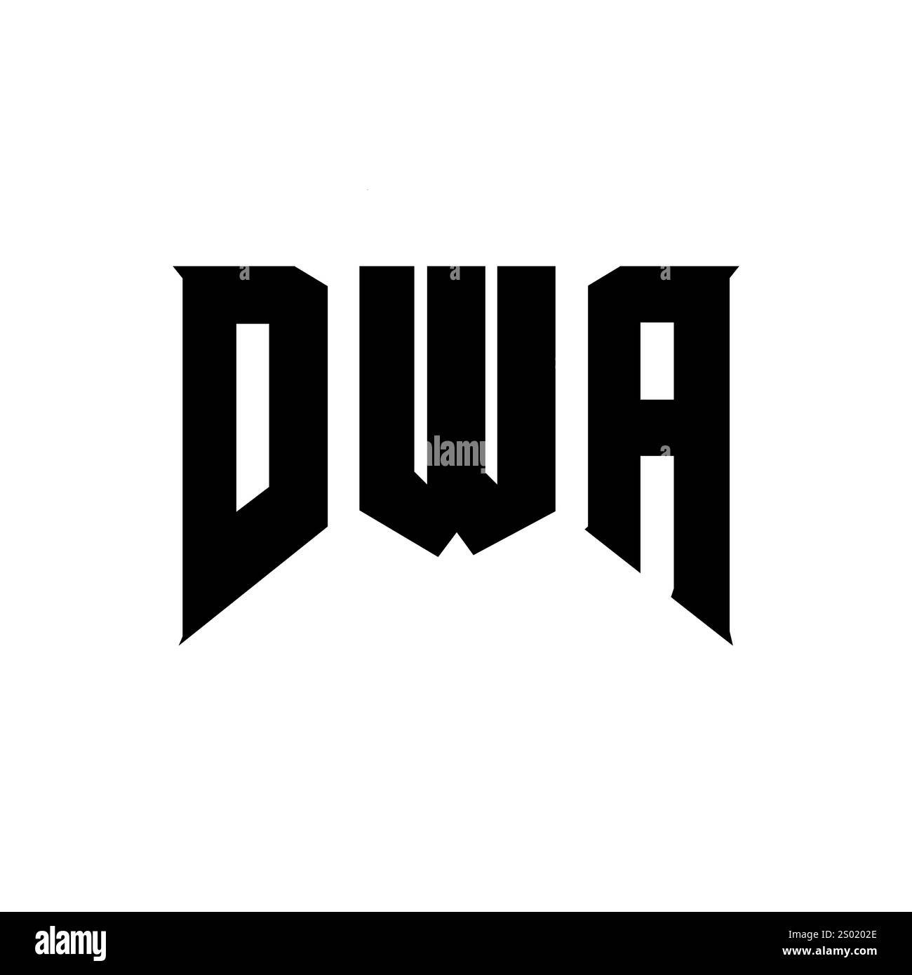 Conception de logo de lettre DWA pour la société de technologie. Combinaison de couleurs noir et blanc de conception de logo DWA. Logo DWA, vecteur DWA, design DWA, icône DWA, DWA alph Illustration de Vecteur