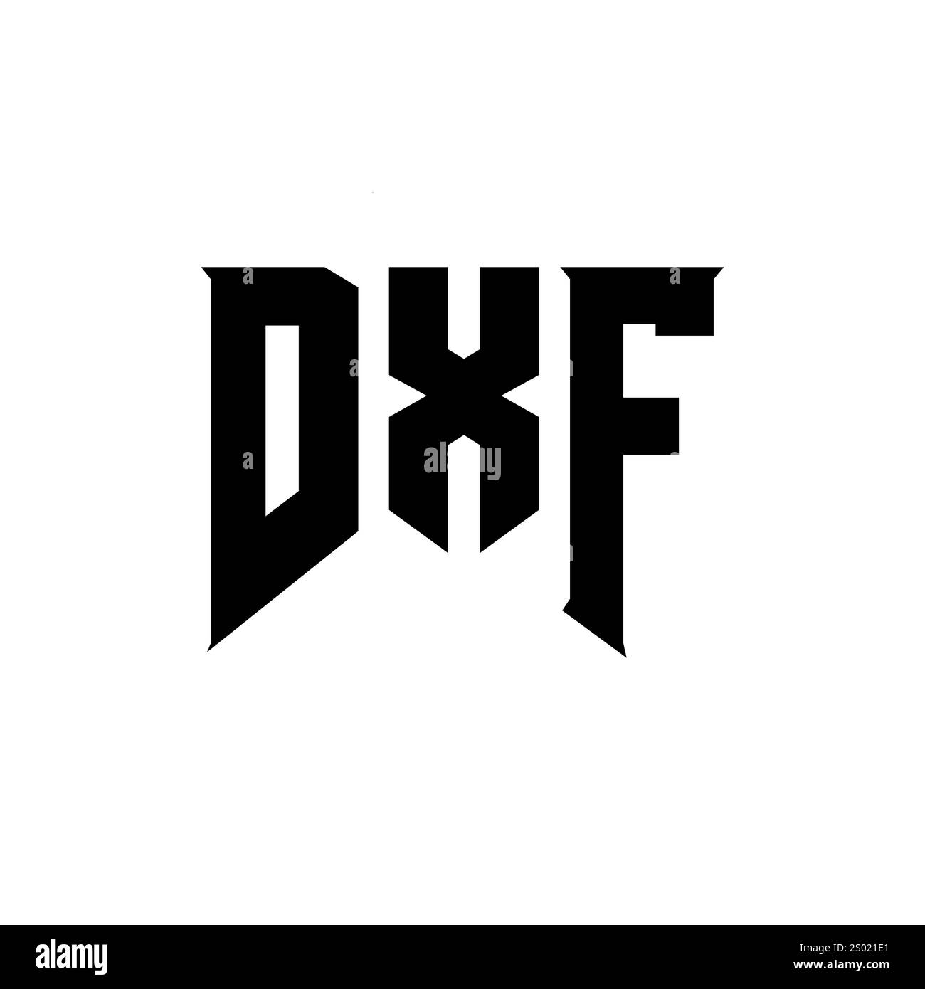 DXF lettre logo design pour la société de technologie. Logo DXF combinaison de couleurs noir et blanc. Logo DXF, vecteur DXF, design DXF, icône DXF, DXF alph Illustration de Vecteur
