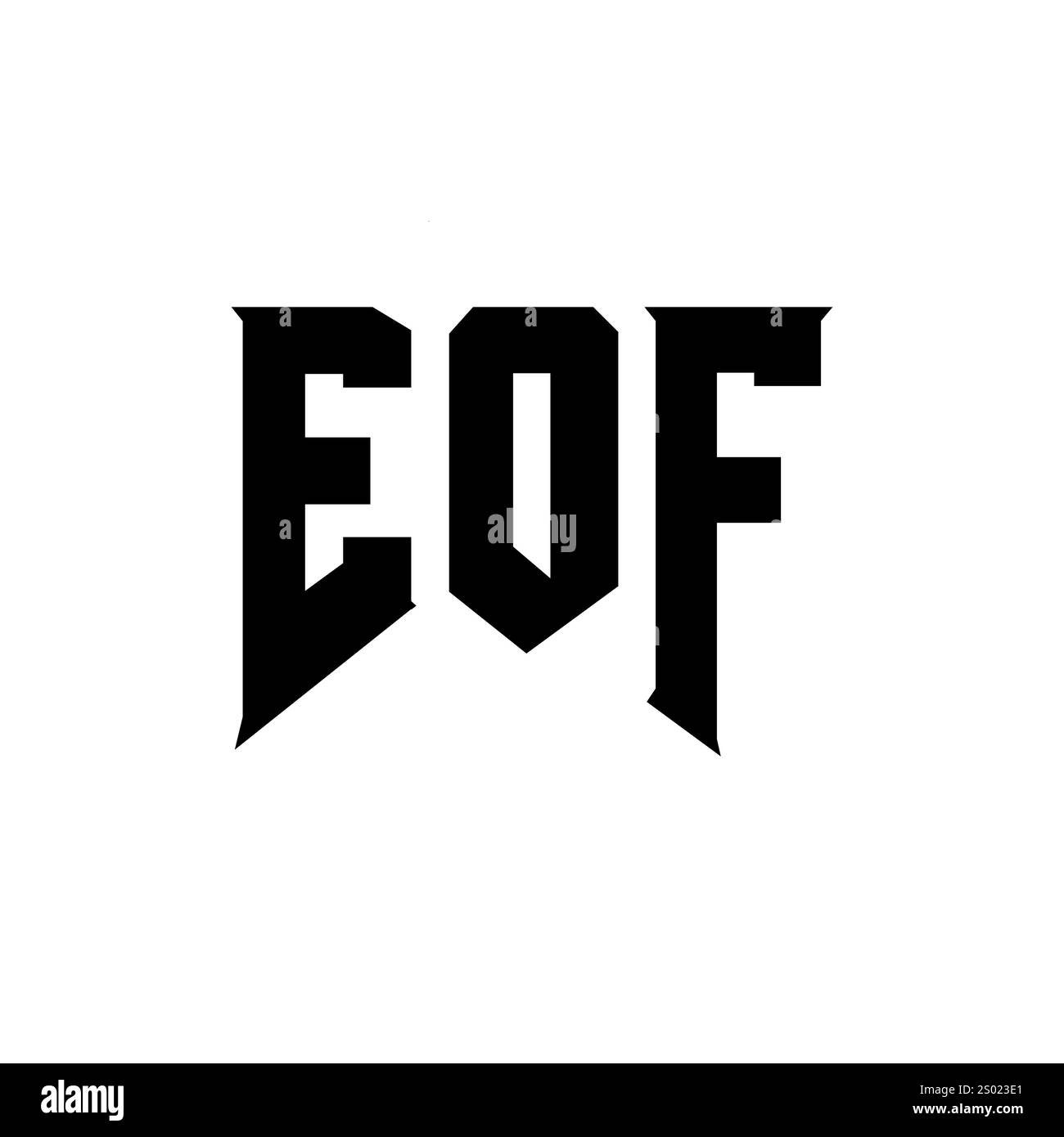 Conception de logo de lettre EOF pour la société de technologie. Combinaison de couleurs noir et blanc de conception de logo EOF. Logo EOF, vecteur EOF, conception EOF, icône EOF, alph EOF Illustration de Vecteur