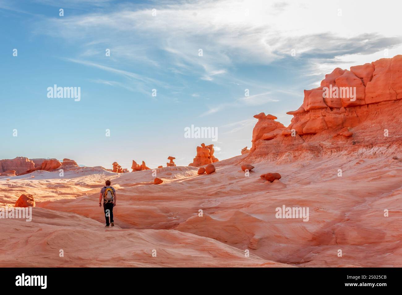Formations rocheuses rouges dans le Goblin Valley State Park dans l'Utah. Banque D'Images