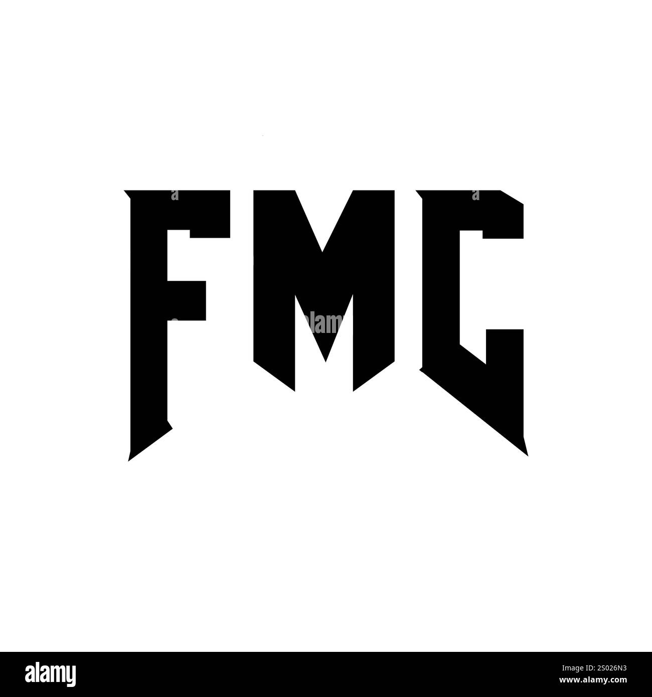 Conception de logo de lettre de FMC pour la société de technologie. Combinaison de couleurs noir et blanc de conception de logo FMC. Logo FMC, vecteur FMC, conception FMC, icône FMC, FMC alph Illustration de Vecteur