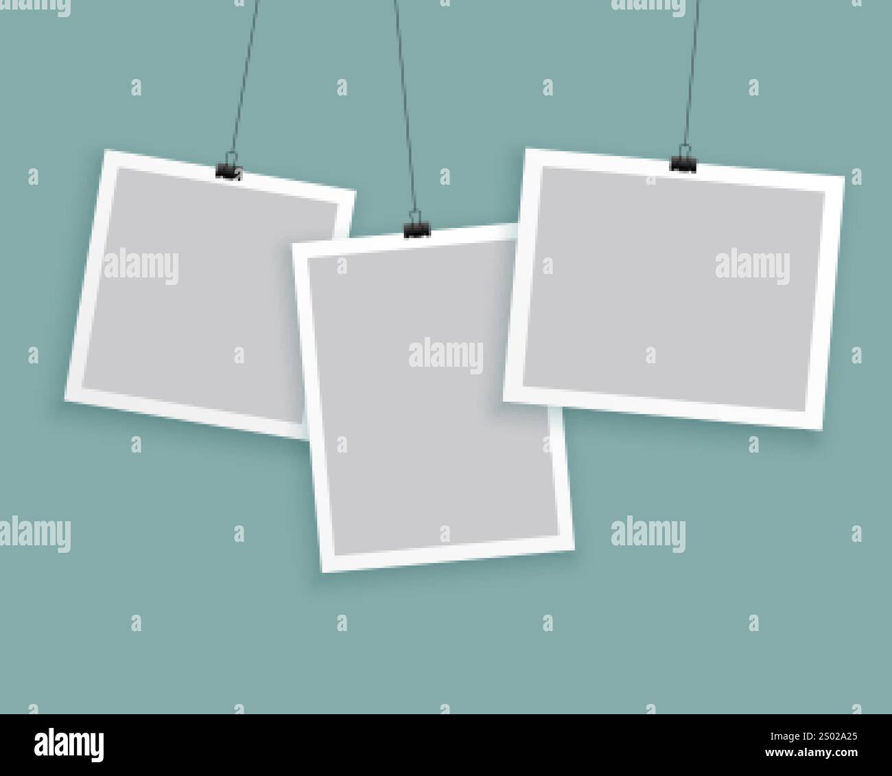 cadres photo suspendus en arrière-plan de différentes tailles Illustration de Vecteur