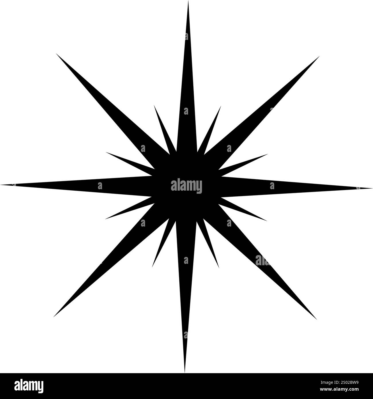 Silhouette d'étoile. Soleil, scintillement, Starburst ou bling, signe de poussière d'étoile. Flash, éclat ou paillettes, lumière ou feu d'artifice, symbole magique d'explosion. Pictogramme y2k vintage tendance. Illustration graphique vectorielle. Illustration de Vecteur