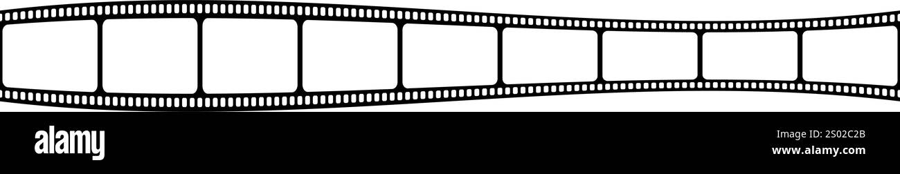 Gabarit de bande de film vierge. Bande de caméra vidéo ou photo isolée sur fond blanc. Disposition du storyboard. Cadre vide pour collage de photographies. Illustration graphique vectorielle. Illustration de Vecteur