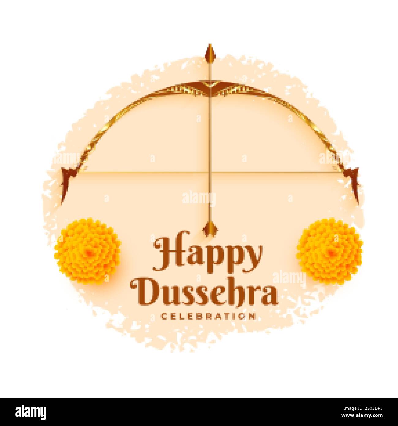 carte du festival happy dussehra avec fleurs et flèche arc Illustration de Vecteur
