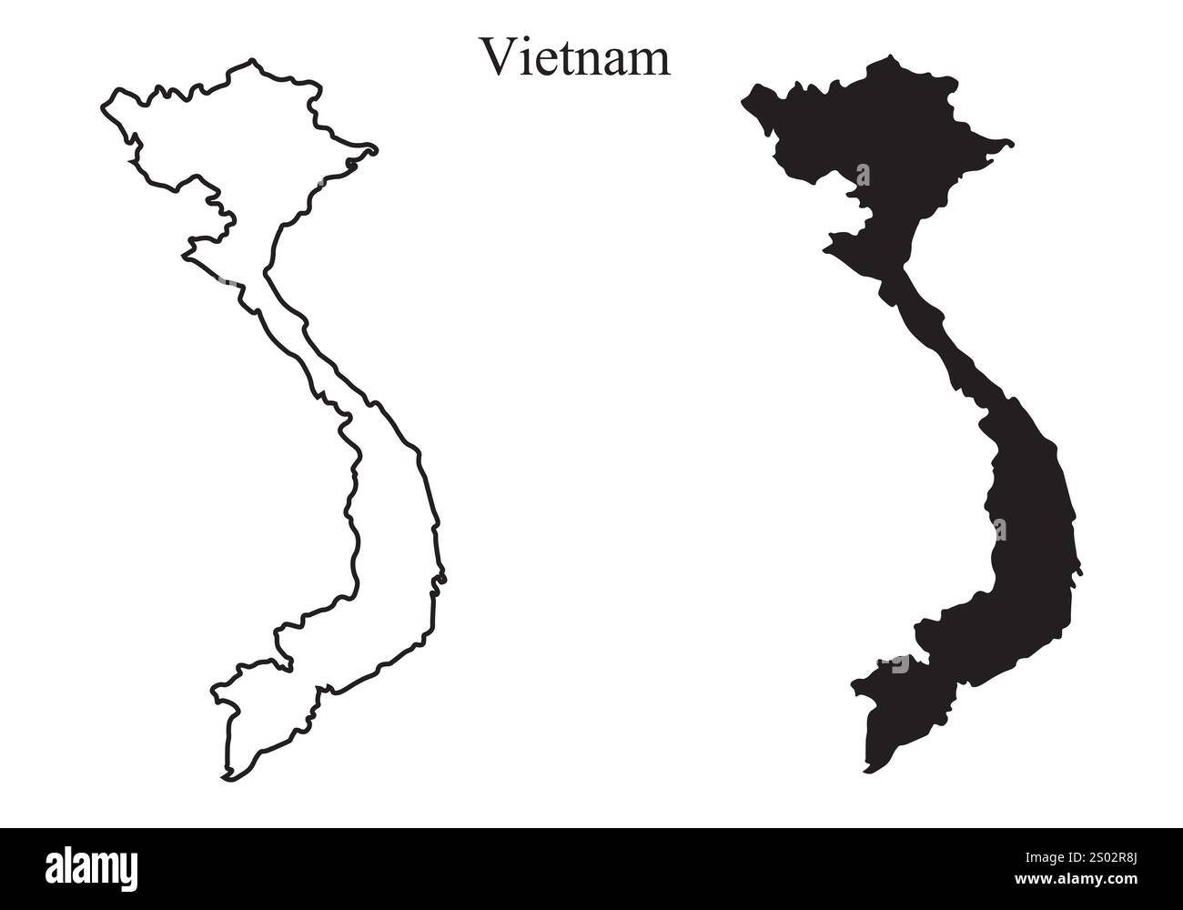 Illustration vectorielle de carte Vietnam, silhouette de carte Vietnam, pays Vietnam Illustration de Vecteur