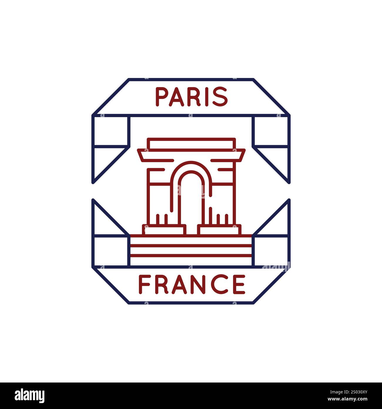 Logo simple avec icône Arc de Triomphe Illustration de Vecteur