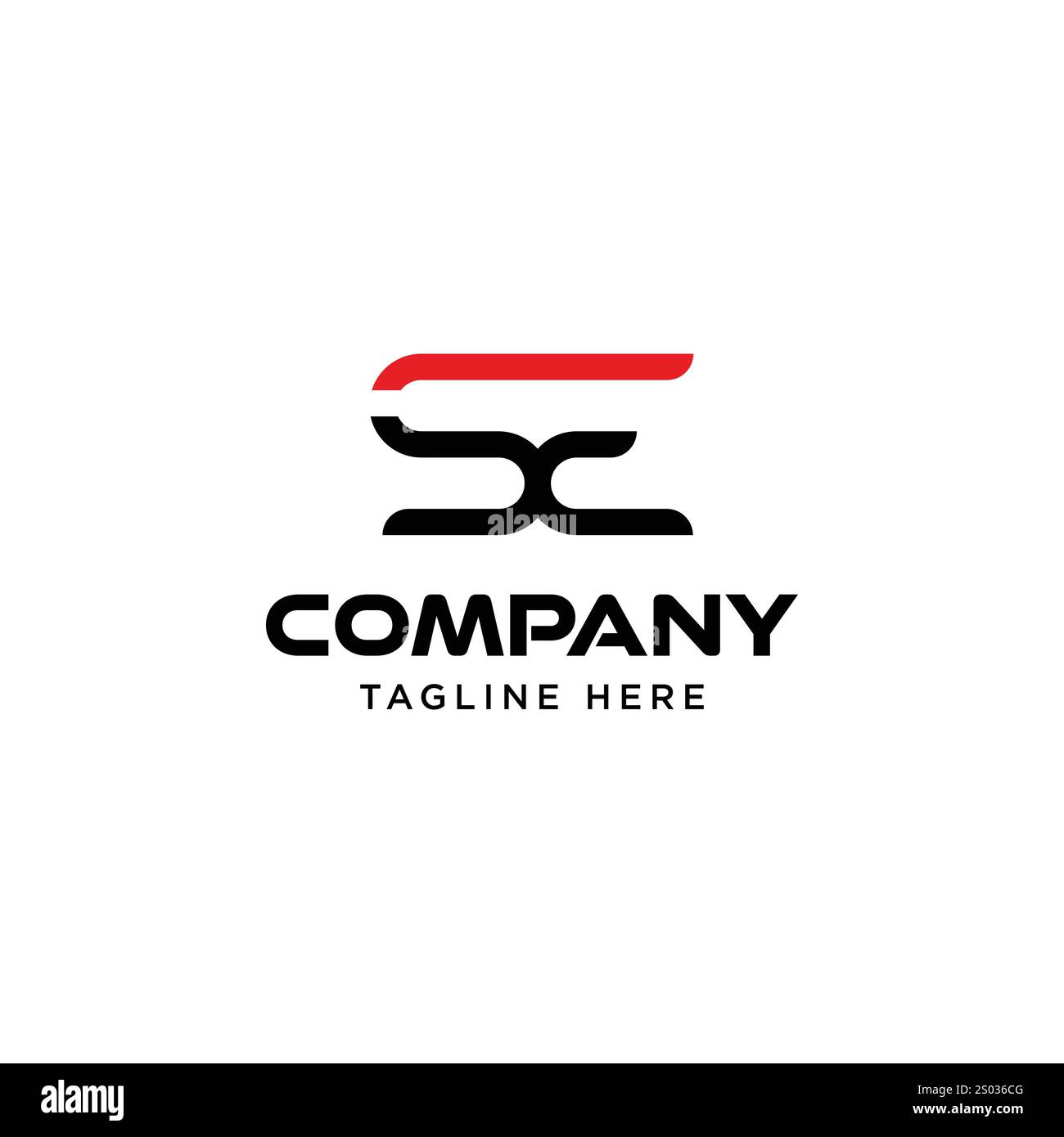 Conception du logo de la lettre initiale abstraite se ES Illustration de Vecteur