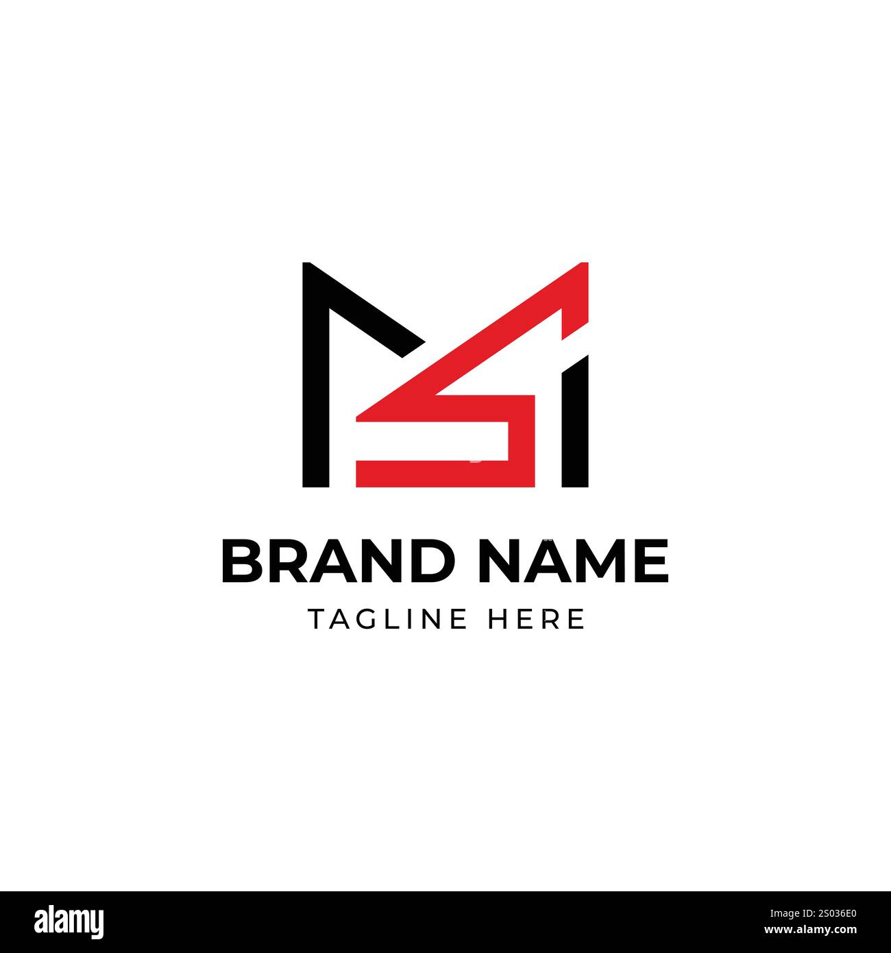 Modèle de conception de logo de monogramme de lettre initiale créative MS ou SM Illustration de Vecteur
