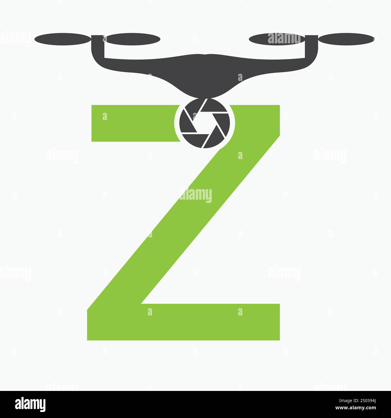 Lettre initiale Z Drone logo. Modèle de vecteur de signe de logo de technologie de drone Illustration de Vecteur