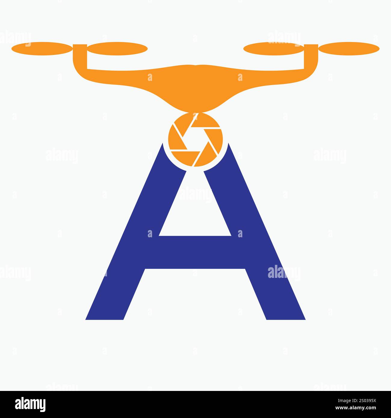 Lettre initiale A Drone logo. Modèle de vecteur de signe de logo de technologie de drone Illustration de Vecteur