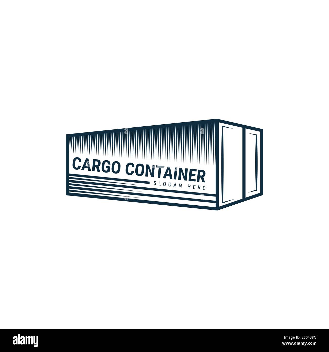 conception moderne de logo de conteneur ou de boîte en métal Illustration de Vecteur