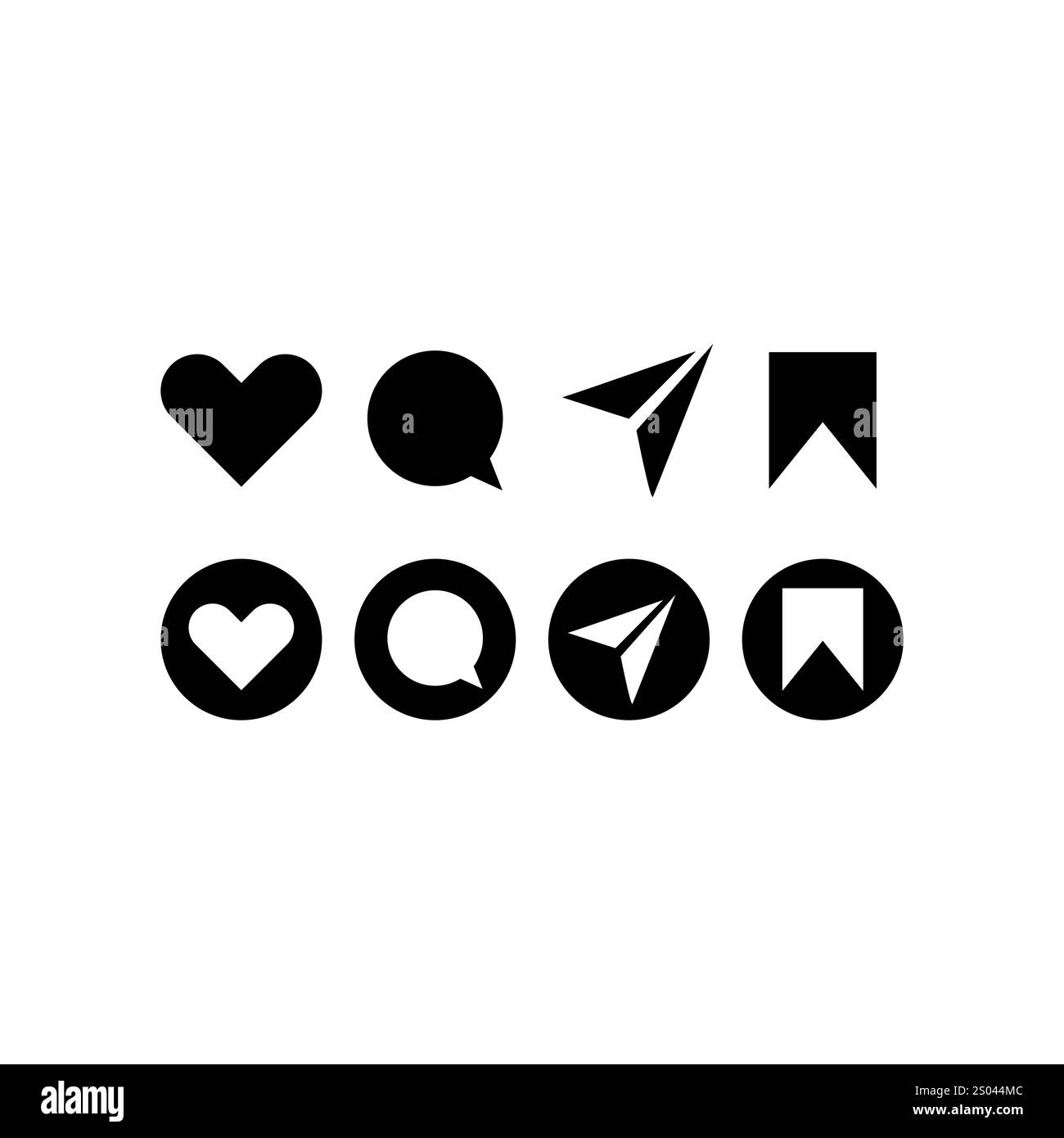 icônes comme commentaire, partager, enregistrer, comme bouton multimédia. conception vectorielle Illustration de Vecteur