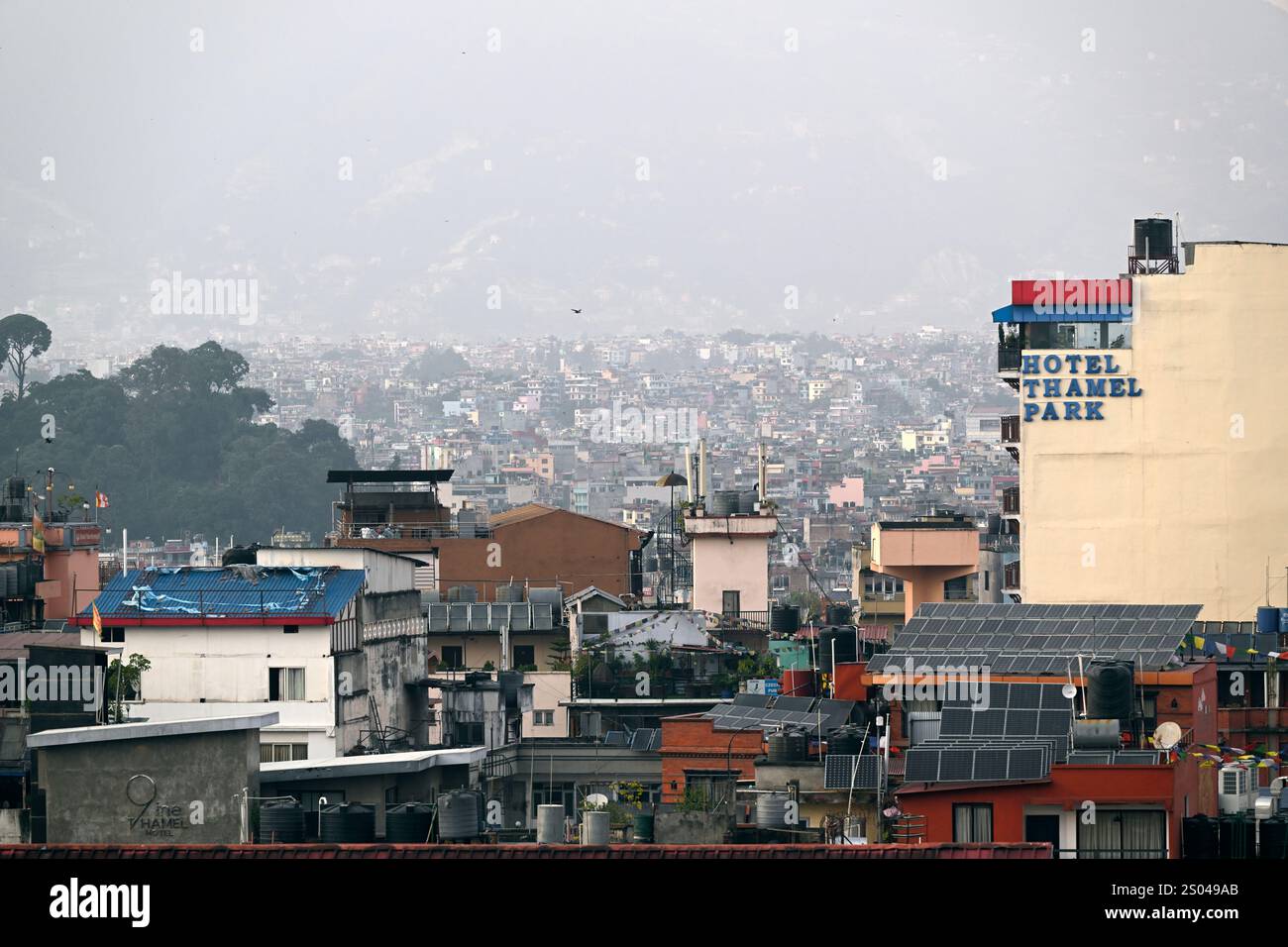 Katmandou, la capitale tentaculaire du Népal. Banque D'Images