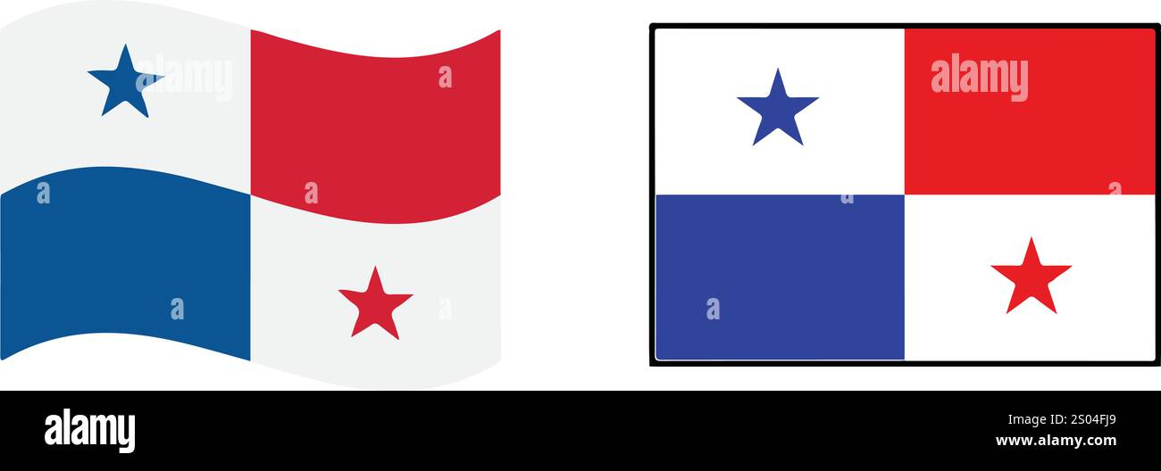 dessin de drapeau de panama de vecteur Illustration de Vecteur