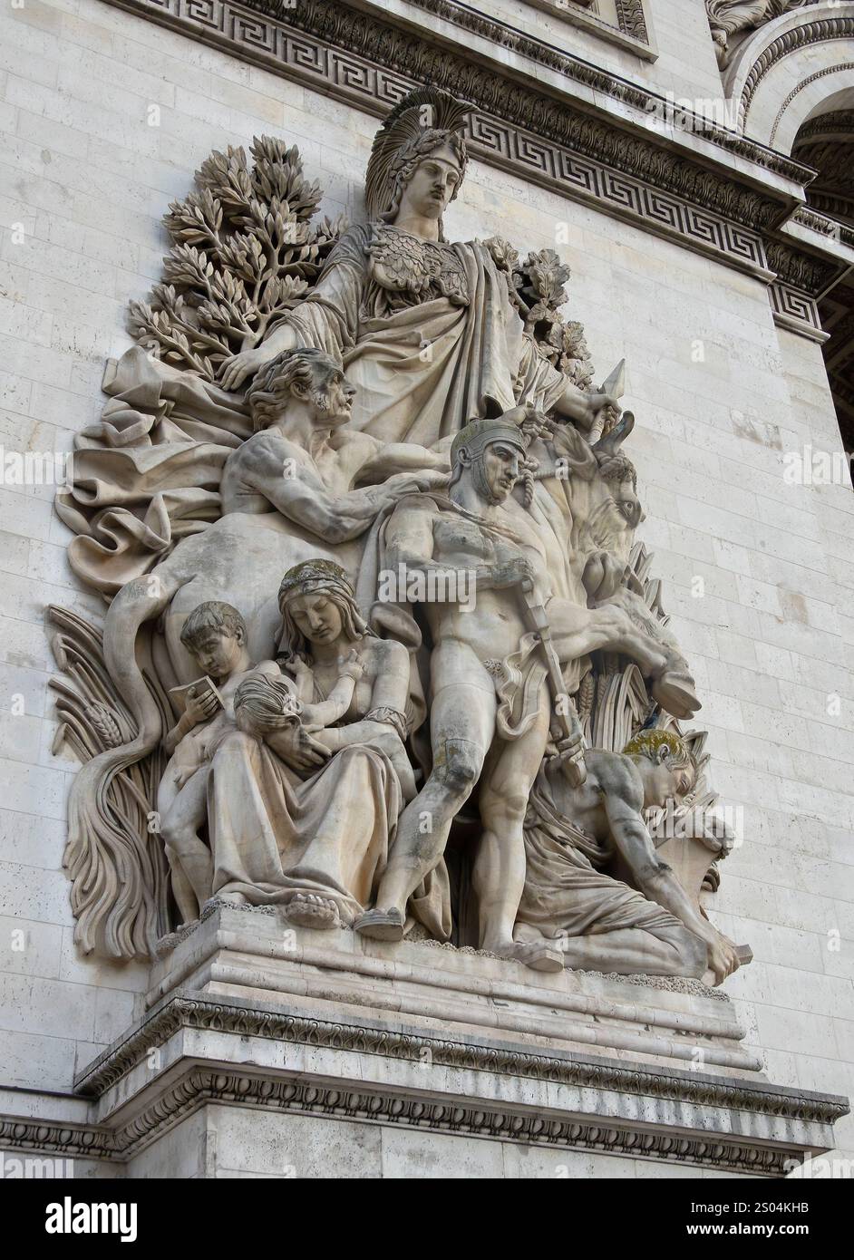 La paix, sculptée par Antoine Etex sur l'Arc de Triomphe, Paris, France Banque D'Images