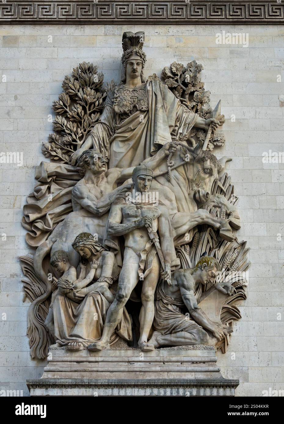 La paix, sculptée par Antoine Etex sur l'Arc de Triomphe, Paris, France Banque D'Images