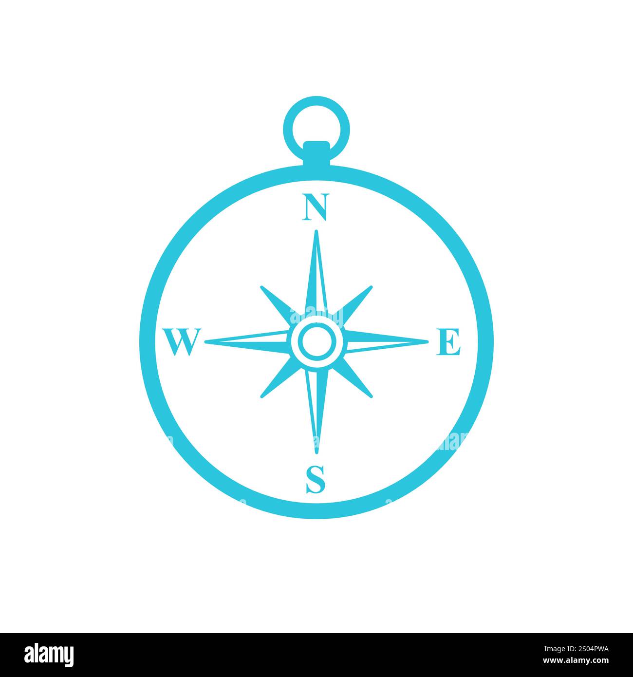 Boussole, icône navigateur. Isolé sur fond blanc. À partir du jeu d'icônes bleues. Illustration de Vecteur