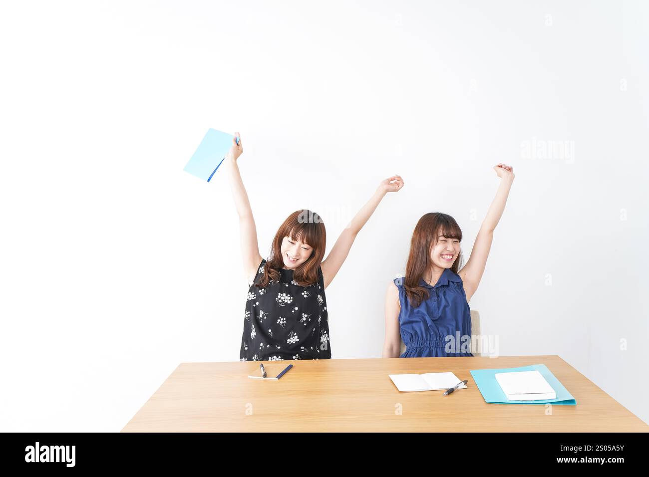 Étudiants libérés d'un test Banque D'Images