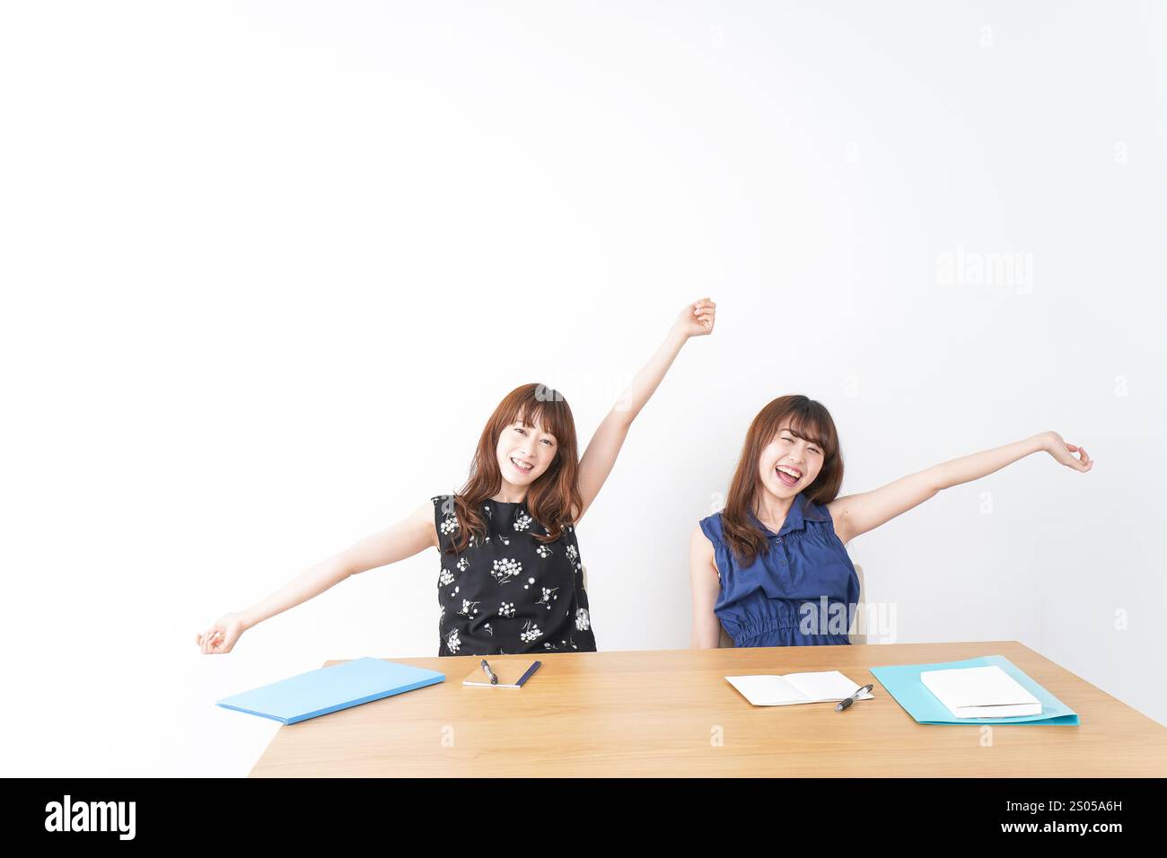 Étudiants libérés d'un test Banque D'Images