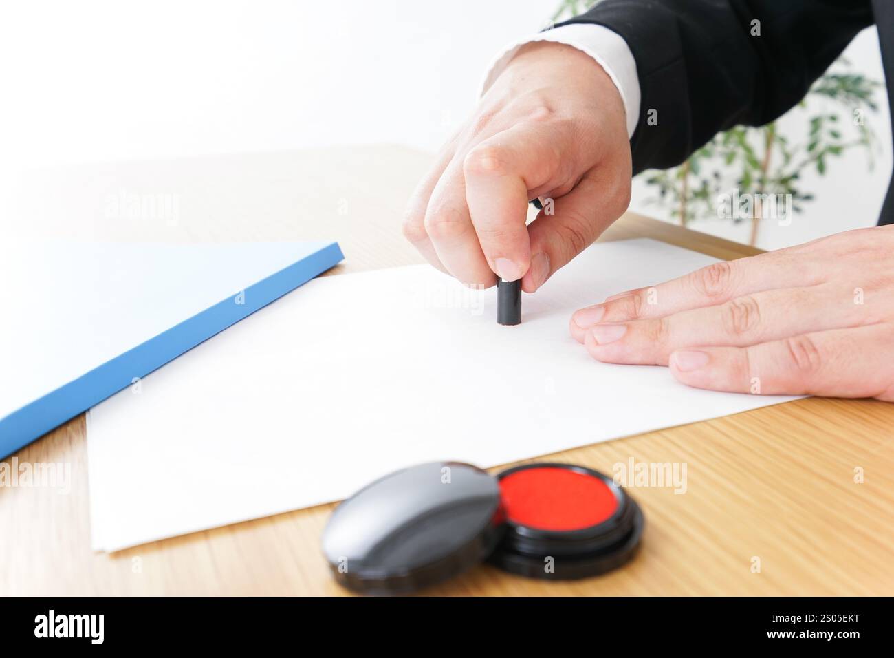 Homme d'affaires faisant un contrat Banque D'Images