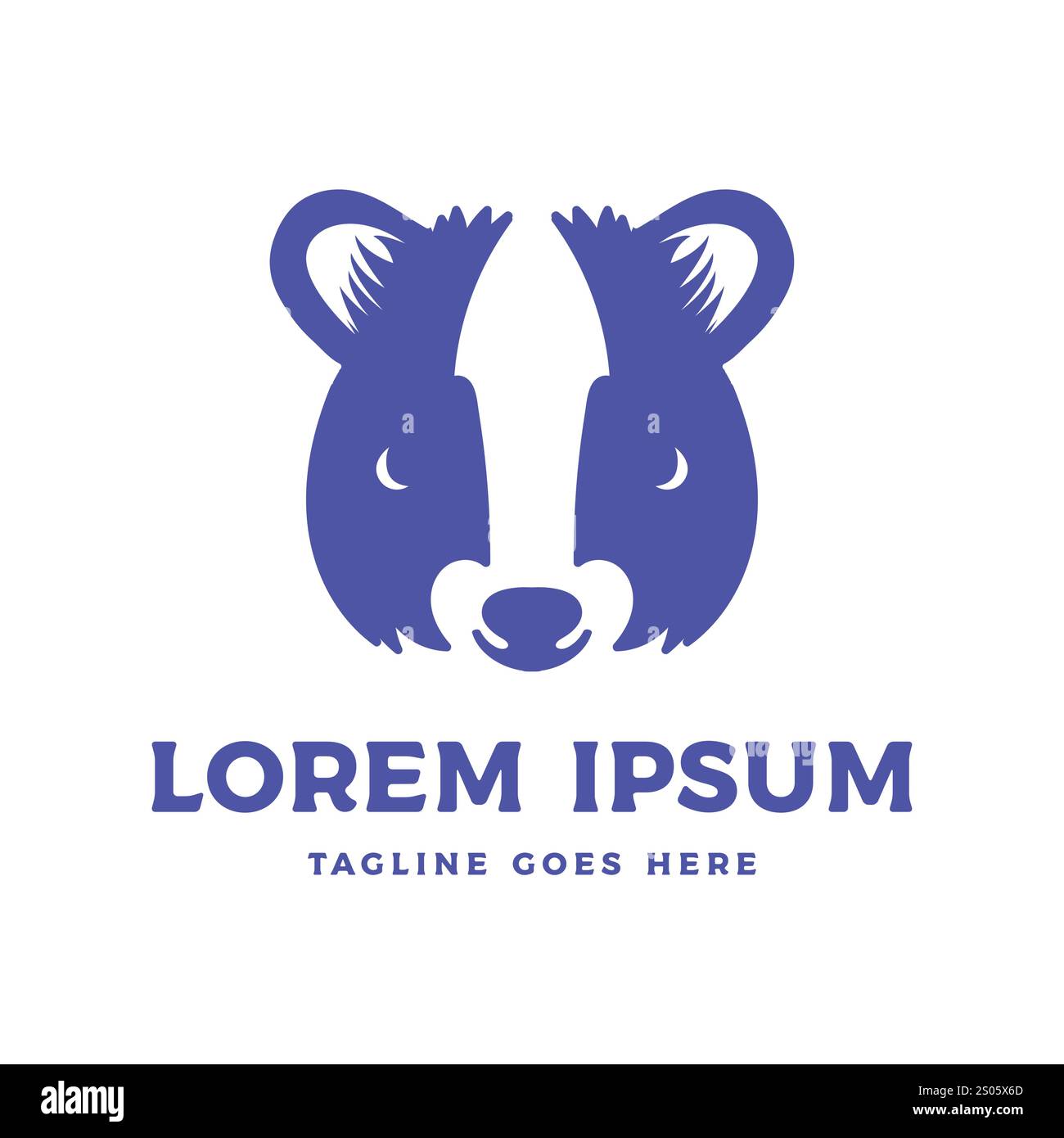 Simple minimaliste Skunk Head face icône illustration logo Design Vector Illustration de Vecteur