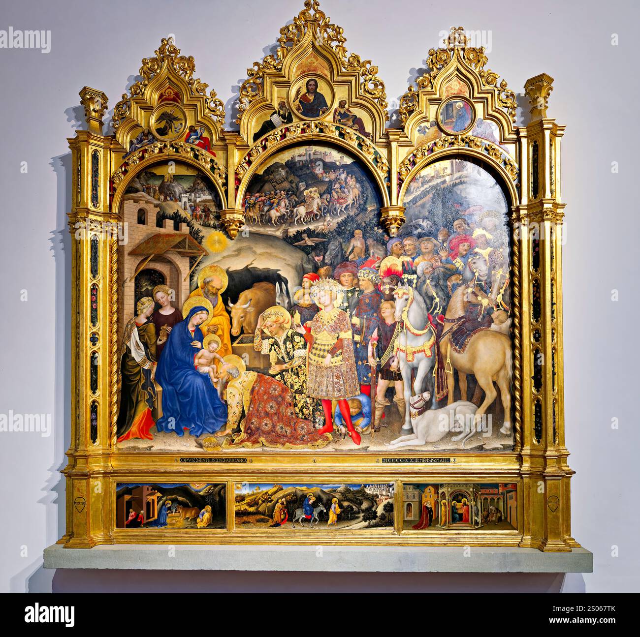 Florence Toscane Italie. Galerie des Offices. Gentile da Fabriano. Adoration des Mages Banque D'Images Florence Toscane Italie. Galerie des Offices. Gentile da Fabriano. Adoration des Mages Banque D'Images