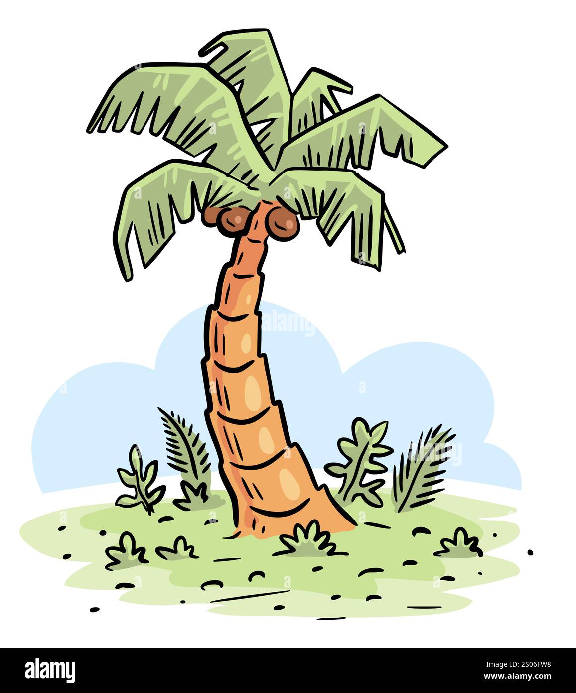 Palmier tropical. Arbre d'été exotique. Illustration d'art vectoriel isolé sur fond blanc. Contour dessiné à la main Illustration de Vecteur Palmier tropical. Arbre d'été exotique. Illustration d'art vectoriel isolé sur fond blanc. Contour dessiné à la main Illustration de Vecteur