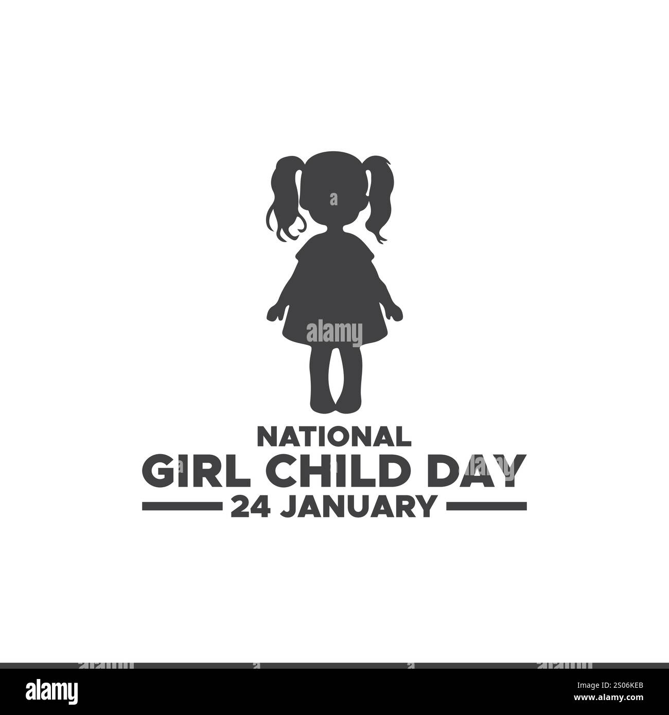 Journée nationale de la fille, modèle de conception vectorielle de publication de médias sociaux, illustration vectorielle du modèle de flux de médias sociaux de la Journée nationale de la fille Illustration de Vecteur