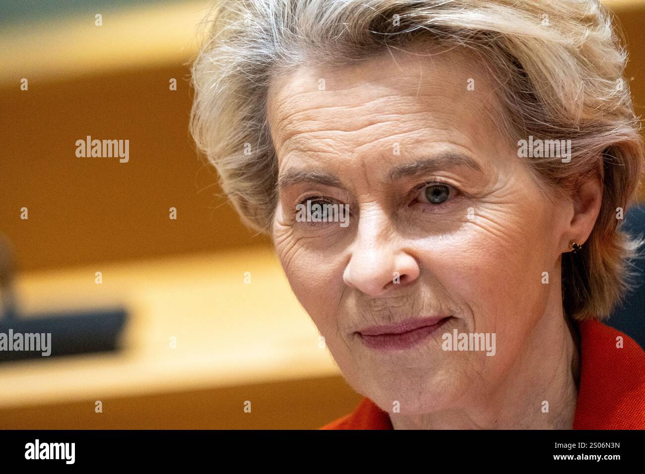 Présidente de la Commission européenne URSULA VON DER LEYEN lors de la table ronde du sommet des chefs d'Etat et de gouvernement des pays de Banque D'Images