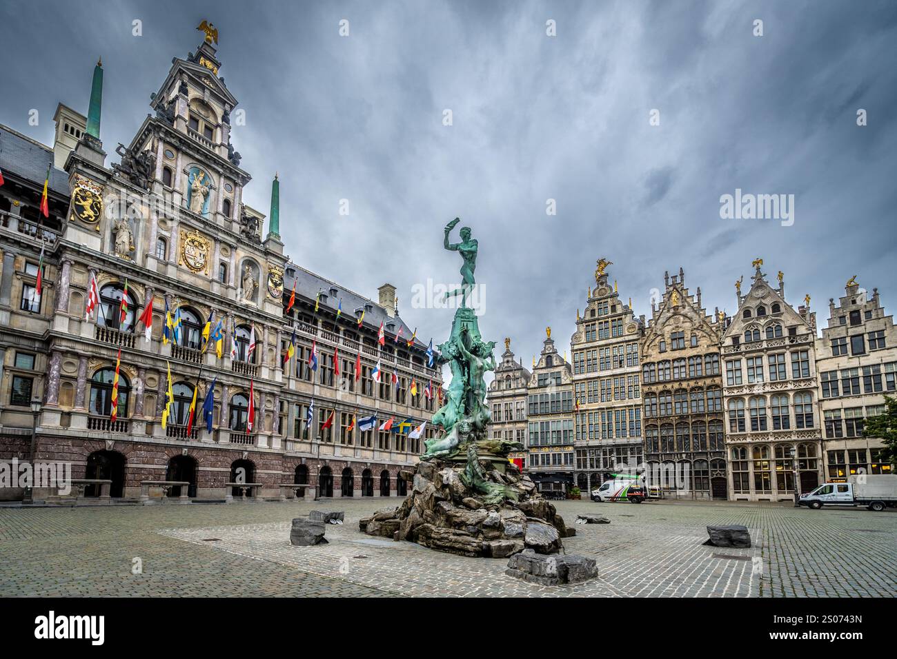 Mairie d'Anvers Belgique , GROTE Markt Banque D'Images