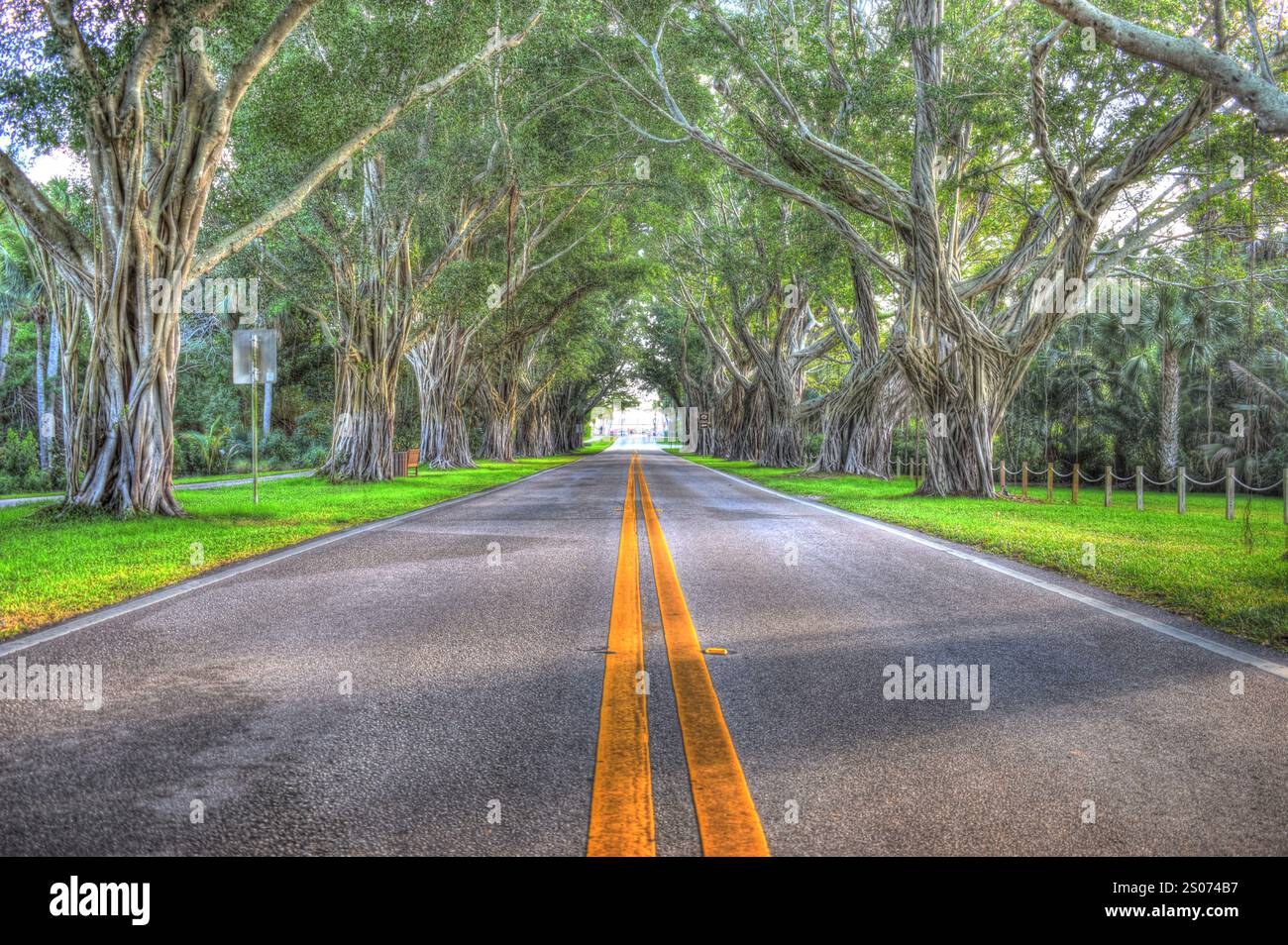 Bridge Road Jupiter Island Floride Banque D'Images