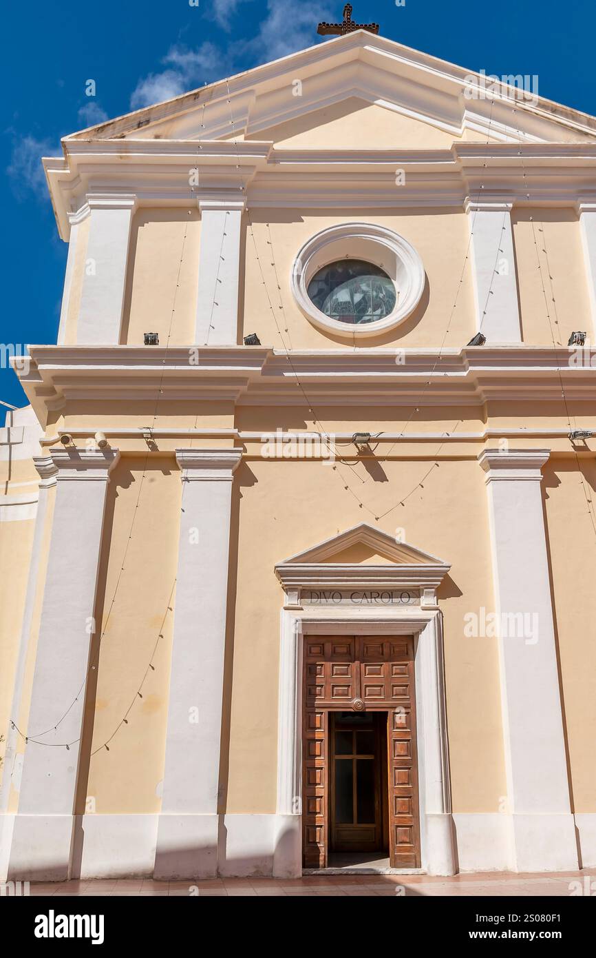 L'église paroissiale de San Carlo Borromeo à Carloforte, Sardaigne, Italie Banque D'Images
