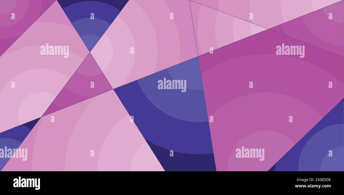 Mosaïque de triangles vibrants : composition géométrique dynamique de couleurs superposées et de formes de dégradés ronds - conception abstraite d'arrière-plan Illustration de Vecteur