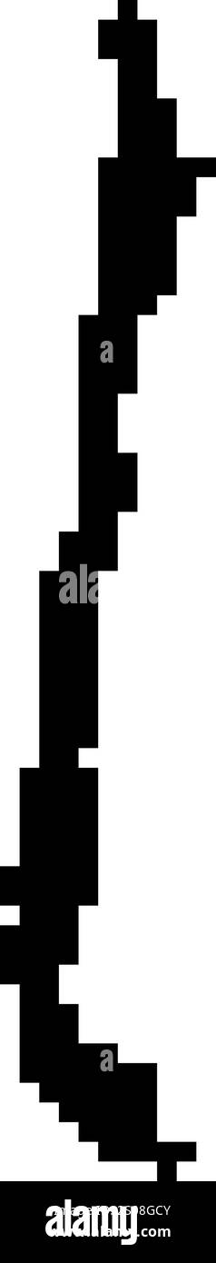 Icônes pixelisées de carte du monde dans le style 8 bits, représentant plus de 190 pays. Parfait pour l'art numérique, les projets éducatifs et les conceptions thématiques. Illustration de Vecteur