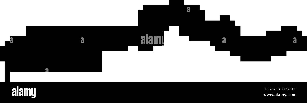 Icônes pixelisées de carte du monde dans le style 8 bits, représentant plus de 190 pays. Parfait pour l'art numérique, les projets éducatifs et les conceptions thématiques. Illustration de Vecteur
