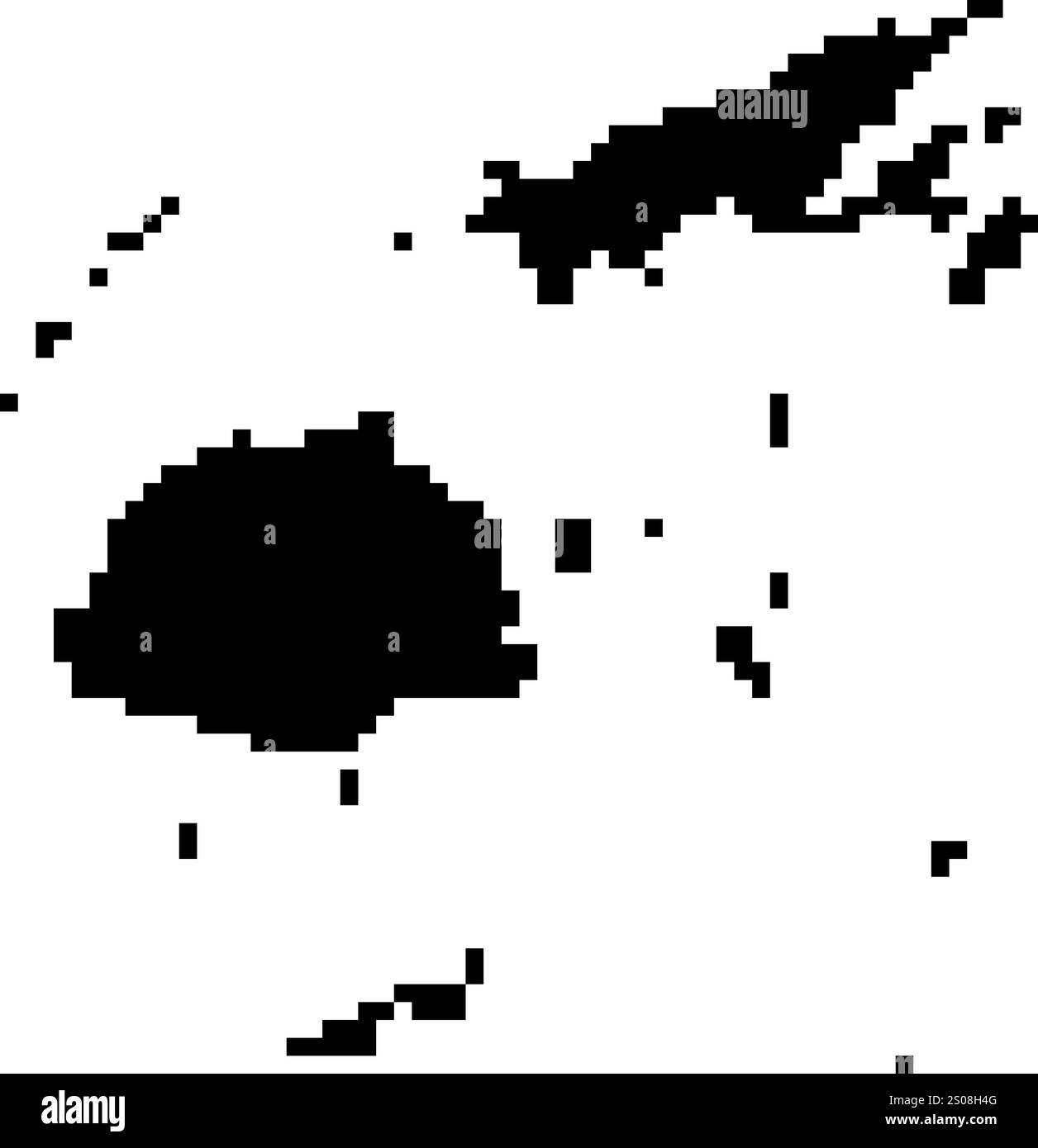 Icônes pixelisées de carte du monde dans le style 8 bits, représentant plus de 190 pays. Parfait pour l'art numérique, les projets éducatifs et les conceptions thématiques. Illustration de Vecteur