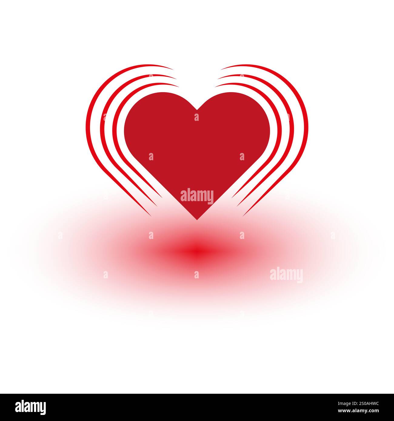 Symbole cœur rouge. Forme d'amour vibrante. Design éclatant romantique. Icône de passion minimale. Illustration de Vecteur Symbole cœur rouge. Forme d'amour vibrante. Design éclatant romantique. Icône de passion minimale. Illustration de Vecteur