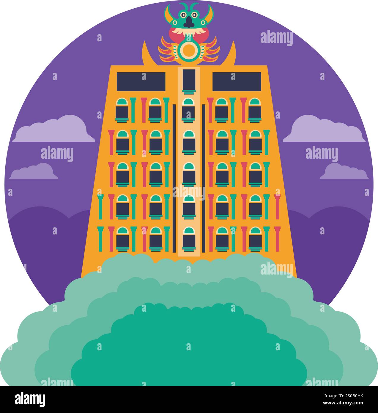 scène nocturne du temple meenakshi Illustration de Vecteur
