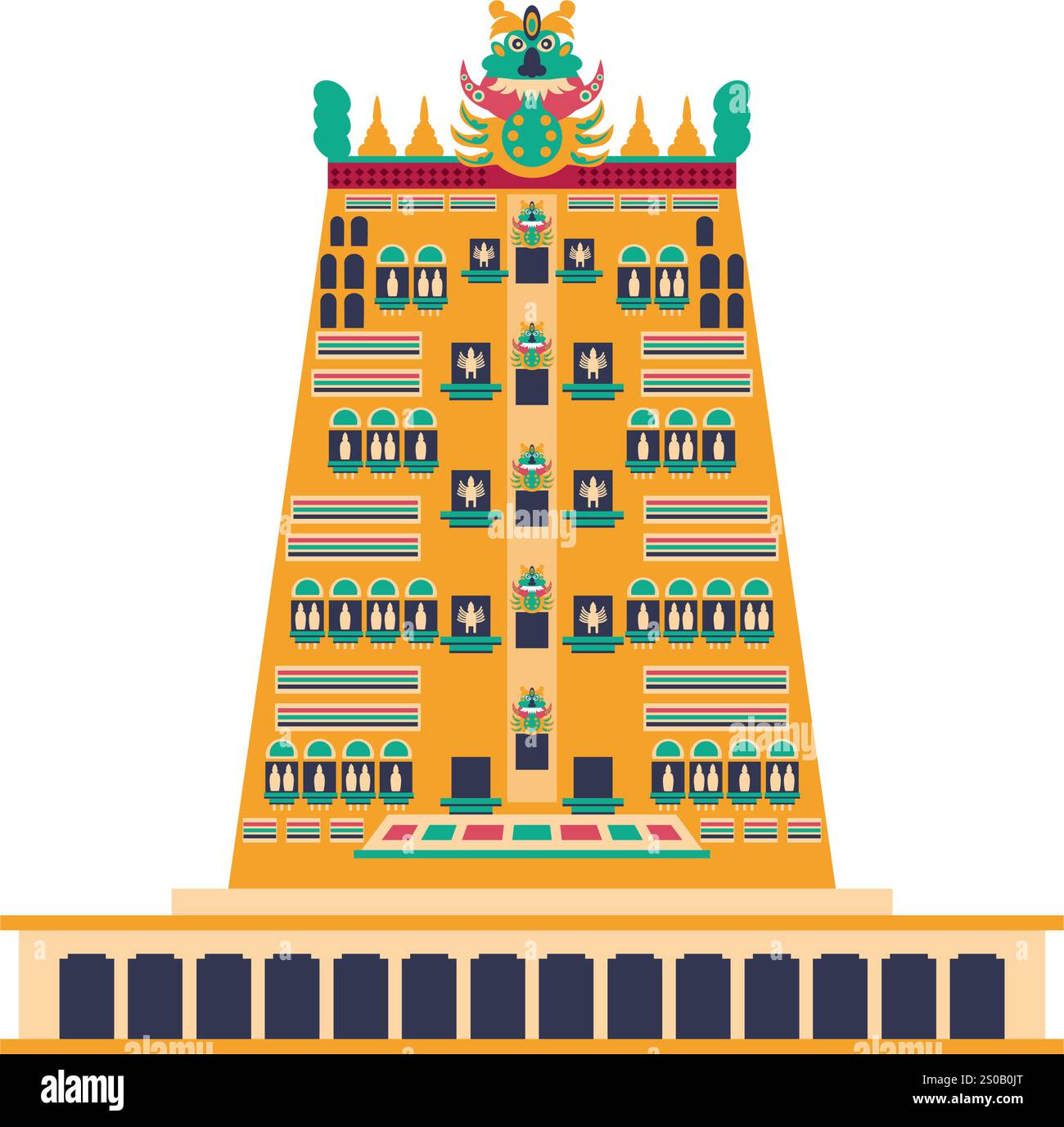monument du temple meenakshi Illustration de Vecteur