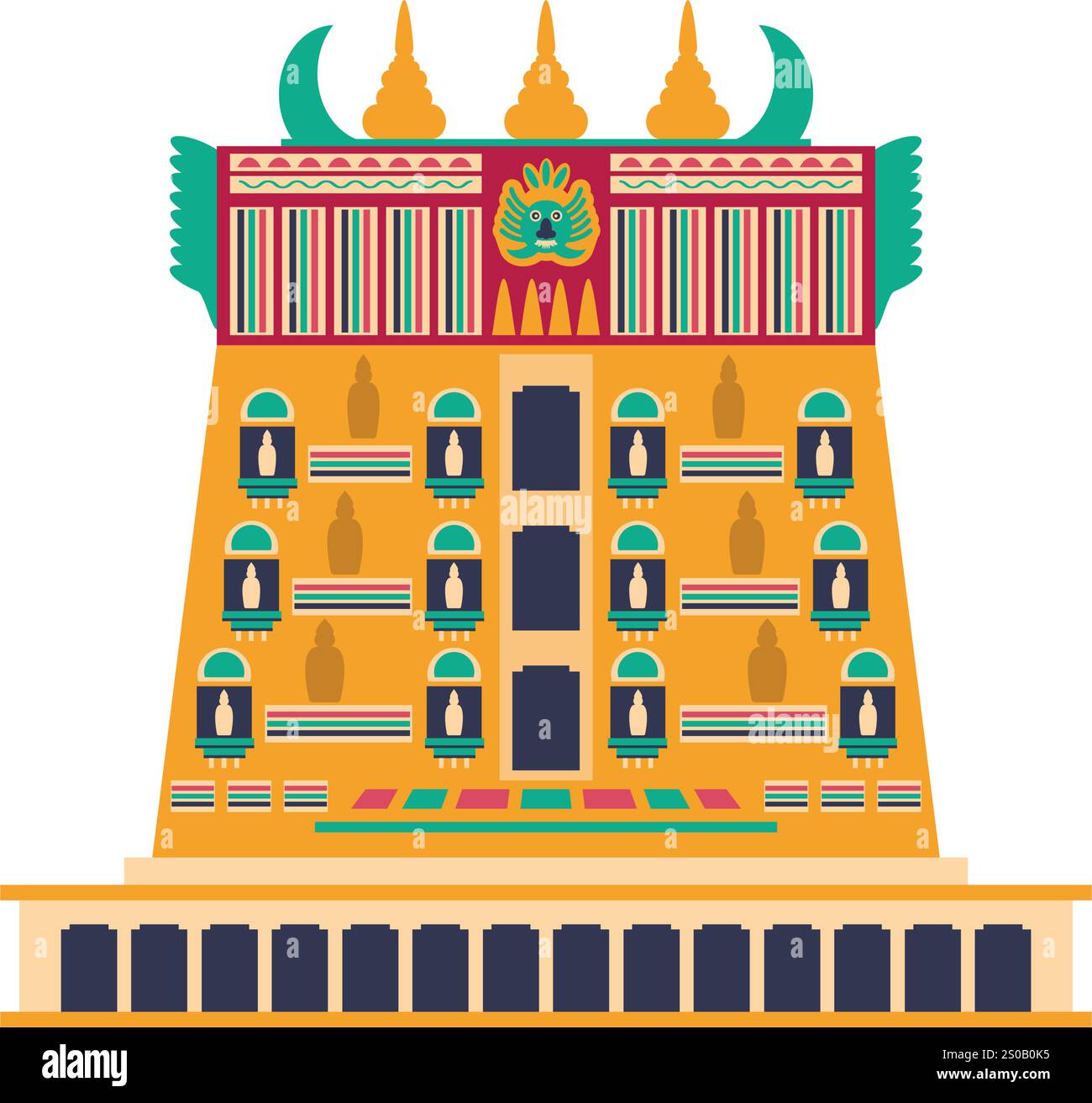construction du temple meenakshi Illustration de Vecteur