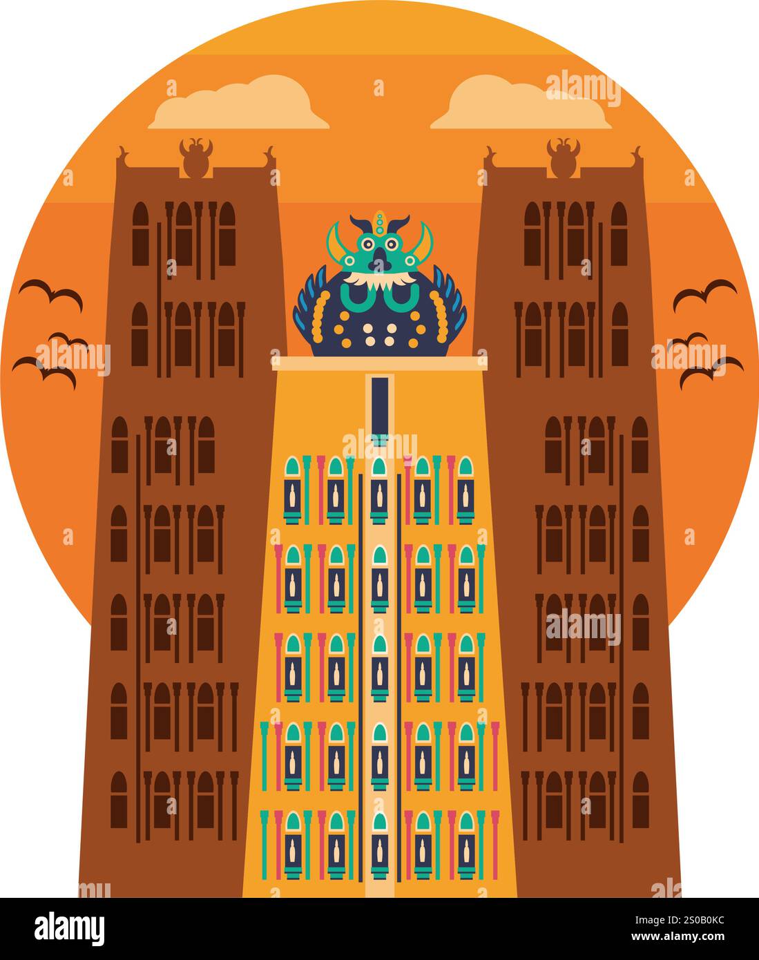 badge du temple meenakshi Illustration de Vecteur