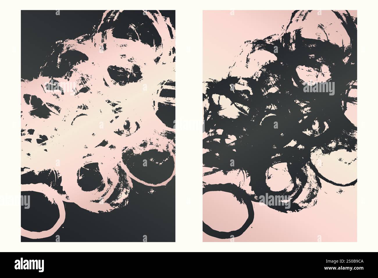 Aquarelle ou traits d'encre dans un modèle de bannière de style grunge. Modèle de conception grunge rose doux avec des traits. Parfait pour ajouter une touche d'audace et texturée Illustration de Vecteur