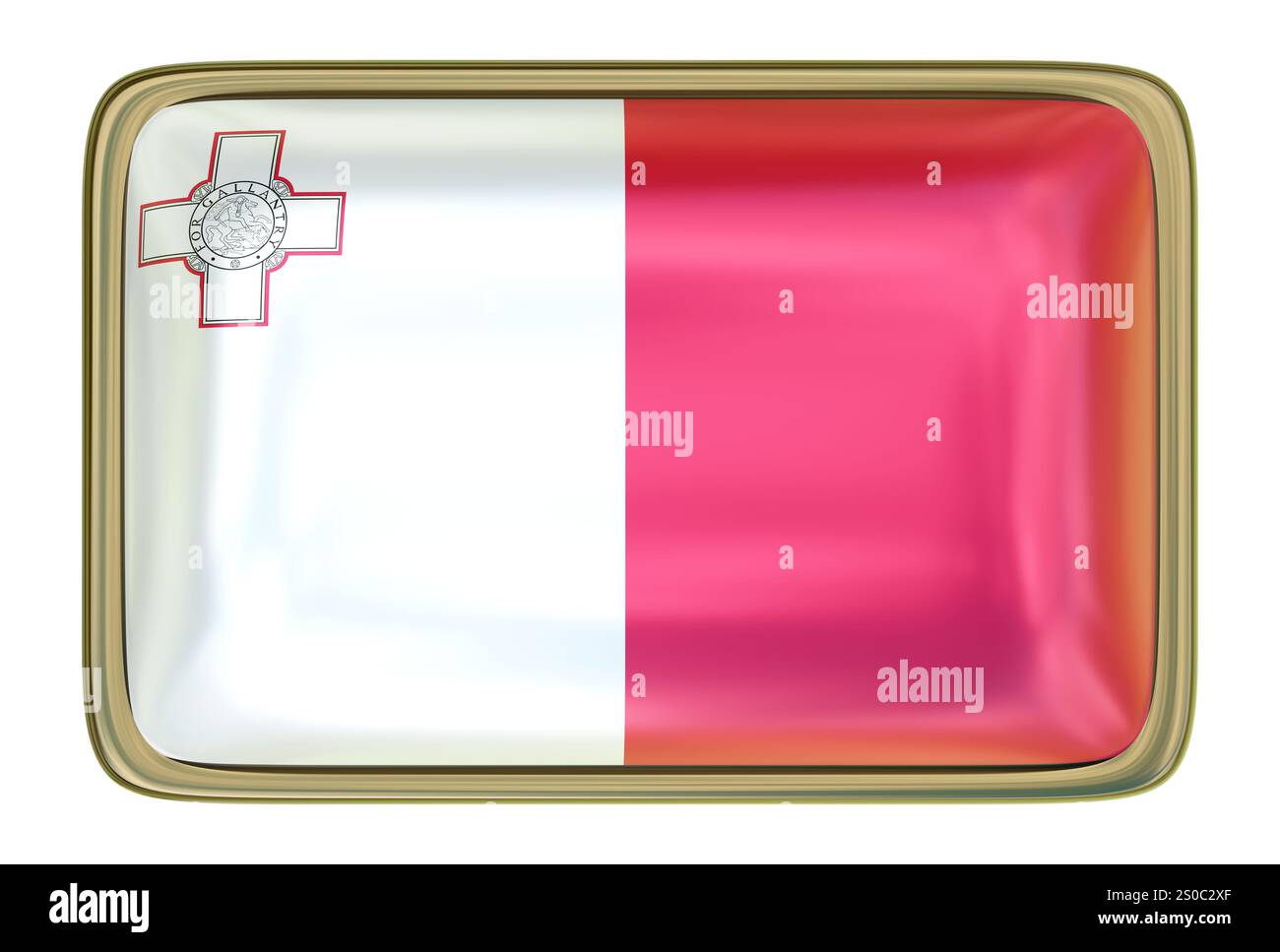 Badge drapeau Malte isolé sur le fond blanc Banque D'Images