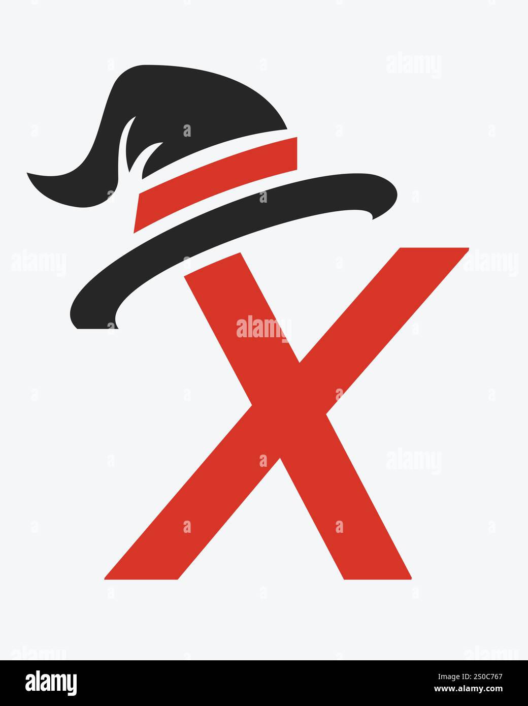 Lettre initiale X Magic Hat logo Design concept pour Magic Fantasy Symbol Illustration de Vecteur