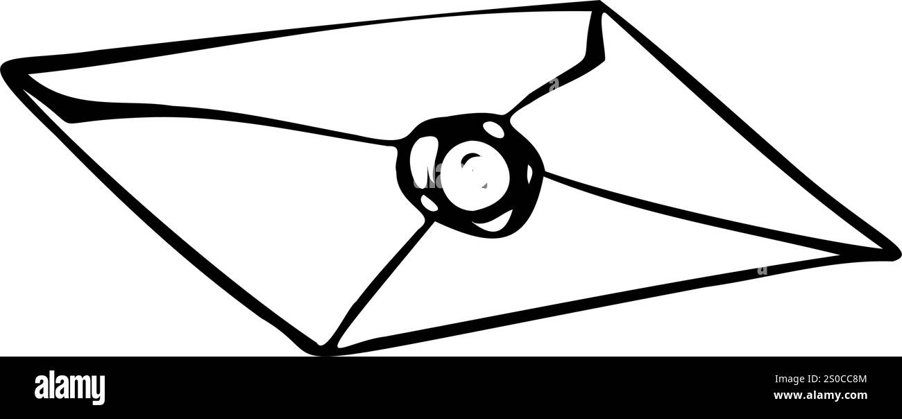 Illustration d'enveloppe vectorielle dans le style de contour Illustration de Vecteur